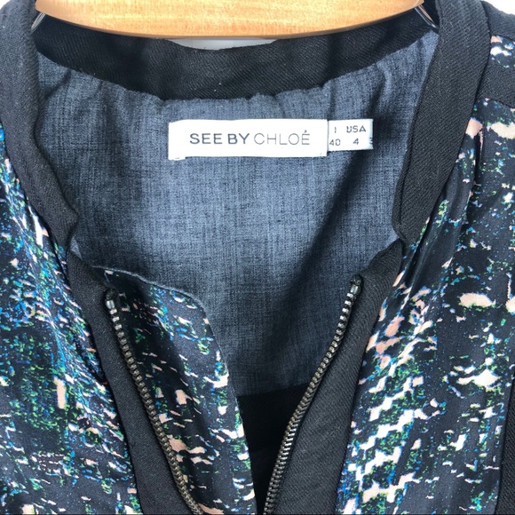 See By Chloe Lightweight Bomber Jacket Size 4 - Picture 6 of 9